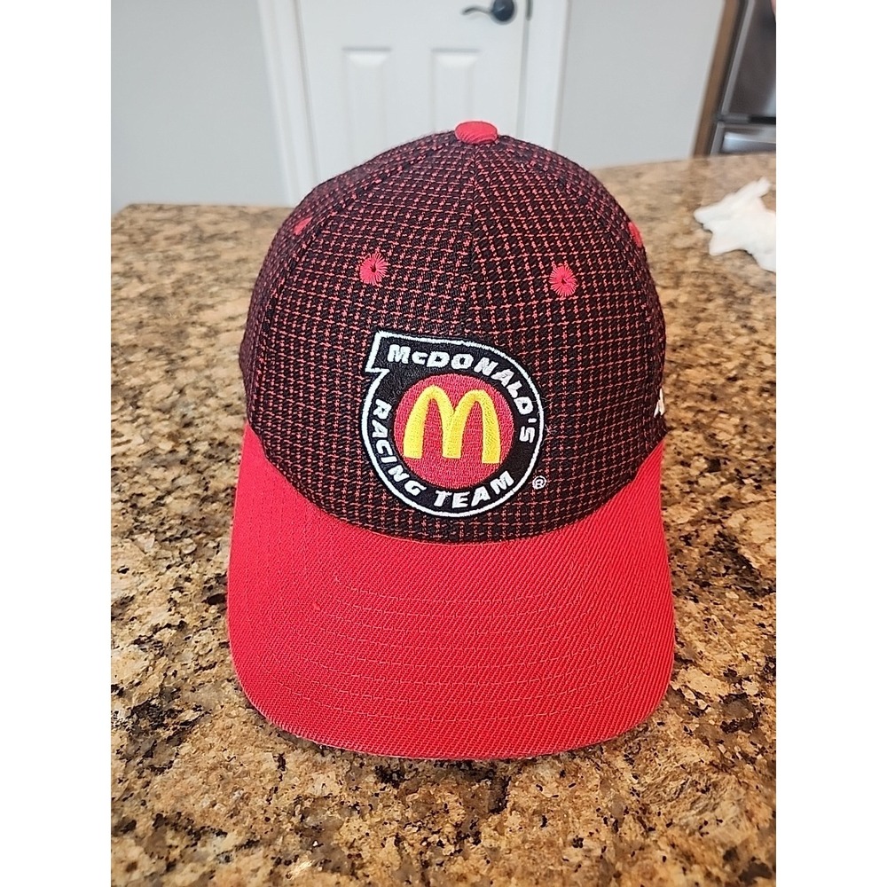 Vintage 90s Bill Elliott McDonalds Racing Logo Athletic Nascar Adjustable Hat